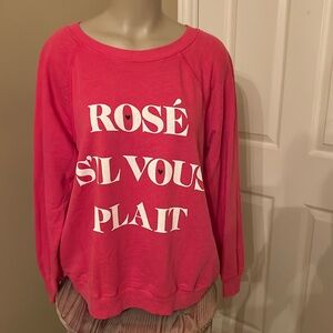 Wildfox Sweatshirt Rose S’L Vous Plait